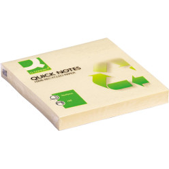 Q-Connect Quick Notes Recycled 76 x 76mm Yellow 100 Sheets
