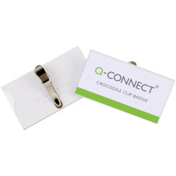 Q-CONNECT badge met krokodillenklem 75 x 40 mm, doos van 25 stuks