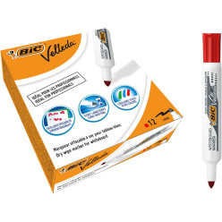 Bic marqueur pour tableaux blancs Velleda 1711, rouge