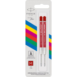 Parker Quinkflow Ballpoint Pen Refills Medium Point Red Pack of 2