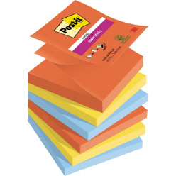Post-it Super Sticky Z-Notes, 3 x 3 Inches, Assorted Colors, 90 Sheets per Pad, Pack of 6 Pads