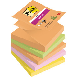 Post-it Super Sticky Z-Notes Boost Collection, 3 x 3 in, Assorted Colors, 90 Sheets per Pad, Pack of 5