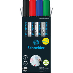 Schneider Maxx 290 Whiteboard and Flipchart Markers Assorted 3 Plus 1 Free Pack