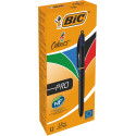 Bic 4 Colours Pro stylo bille 4 couleurs, moyen, 4 couleurs d'encre classique, corps noir
