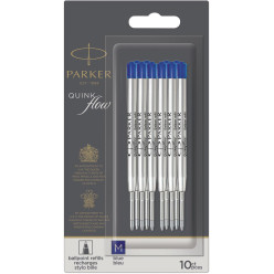 Parker Quinkflow Ballpoint Pen Refill Medium Blue Pack of 10