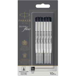 Parker Quinkflow Ballpoint Pen Refill, Medium Tip, Black, Pack of 10