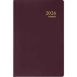 Brepols Delta Seta Pocket Diary 6 Languages Burgundy 2026