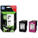 HP inktcartridge 302, 165 - 190  pagina's, OEM X4D37AE, 1 x zwart en 1 x 3 kleuren