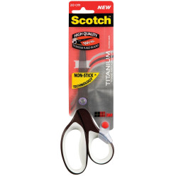 Scotch schaar Titan Non-stick, ft 20 cm, rechts, scherpe punt, titanium, zwart, blister van 1 stuk