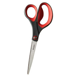 Scotch Precision Scissors, Stainless Steel, Pointed Tips, 20 cm, Left or Right Handed, Gray/Red, Blister Pack, 1 Piece