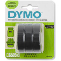 Dymo D3 tape 9 mm, wit op zwart, blister van 3 stuks