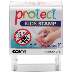 COLOP Printer 20 Microban Self-Inking Stamp for Kids Handwashing Reminder