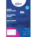 Avery L4787-20 Self-Adhesive Name Badge 80x50mm, Pack of 200, White-Blue