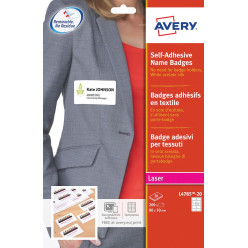 Avery L4785-20 Laser Self-Adhesive Name Badge Labels 80 x 50 mm White Box of 200 Pieces