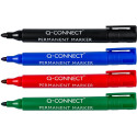 Q-CONNECT marqueur permanent, 2-3 mm, pointe ronde, couleurs assorties, étui de 4 pièces