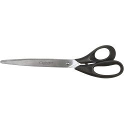 Q-CONNECT scissors 255mm straight tips stainless steel right-handed black 1pc blister pack