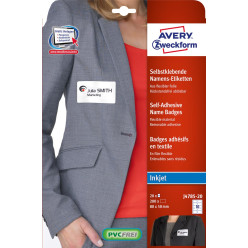 AVERY zelfklevende badge ft 80 x 50 mm, doos van 200 stuks, wit