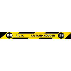 Self-Adhesive Floor Sign Keep 1.5 Meters Distance Yellow and Black 80 x 8 cm