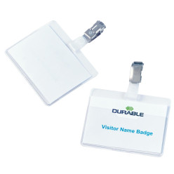 Durable badge holder with clip