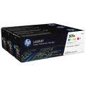 HP toner 305A, 3 x 2 600 pages, OEM CF370AM, 3 couleurs