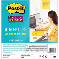 Post-it Super Sticky Big Notes, 30 feuilles, ft 280 x 280 mm, jaune