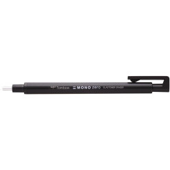 Tombow stylo gomme MONO zero, avec pointe ronde, navulbaar, corps noir