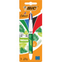 BIC 4-Color Original Retractable Ballpoint Pen, Medium Point, Classic Ink Colors, Assorted Designs