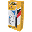 Bic Colours 3 + 1 HB 4-kleurenbalpen, medium, 3 klassieke inktkleuren en een vulpotlood 0,7 mm HB