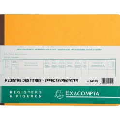 Exacompta Register of Securities, 24 x 32 cm, bilingual, for BV-SRL