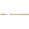 BIC Cristal Medium Ballpoint Pens Gold Barrel Blue Ink Box of 20