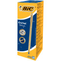 Bic balpen Cristal Medium, gouden lichaam, blauwe inkt, doos van 20 stuks