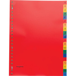 Pergamy tabbladen, ft A4, 23-gaatsperforatie, PP, geassorteerde kleuren, A-Z
