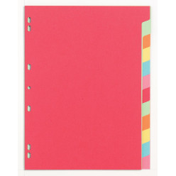 Pergamy A4 Dividers 11 Holes Extra Strong Card Assorted Colors 12 Tabs