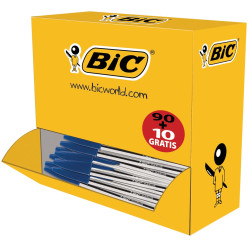 BIC Cristal Medium Ballpoint Pen Blue Special Offer 90 Plus 10 Free