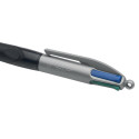 BIC 4 Colours Grip Pro Ballpoint Pen Medium Point 4 Classic Ink Colors Dark Grey Barrel