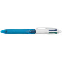 Bic 4 Colours Grip 4-kleurenbalpen, medium, klassieke inktkleuren, lichaam blauw