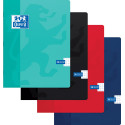Oxford School cahier, ft A5, 72 pages (36 feuilles), quadrillé 5 mm, couleurs assorties