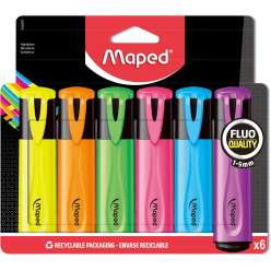 Maped markeerstift Fluo'Peps assortiment blister met 6 stuks