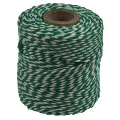 Katoentouw, groen-wit, klos...