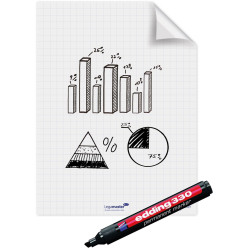Legamaster Magic-Chart film flipchart, ft 60 x 80 cm, blanc, quadrillé, rouleau de 25 feuilles