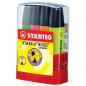 STABILO BOSS ORIGINAL markeerstift, Desk set Parade van 4 stuks in geassorteerde kleuren