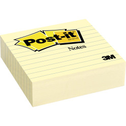 Post-it Notes, 4 in x 4 in, Canary Yellow, Lined, 300 Sheets per Pad