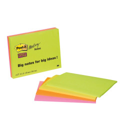 Post-it Super Sticky Meeting Notes, 45 Sheets, 101 x 152 mm, Assorted Colors, Pack of 4 Pads