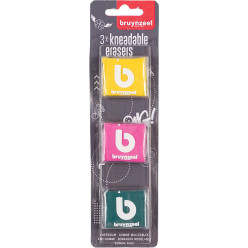 Bruynzeel gomme malléable, couleurs assorties, blister de 3 pièces