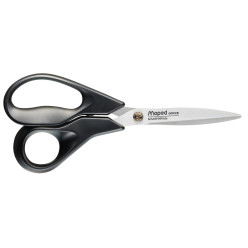 Maped Advanced Scissors 7 Inch Straight Stainless Steel Pointed Tip Right-Handed Black 1 Piece Blister Pack