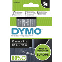 Dymo D1 tape 12 mm, wit op...