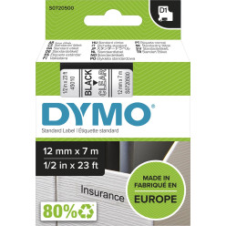 Dymo D1 tape 12 mm, zwart...