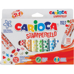 Carioca Stamperello 12-Pack Felt Tip Stamp Markers