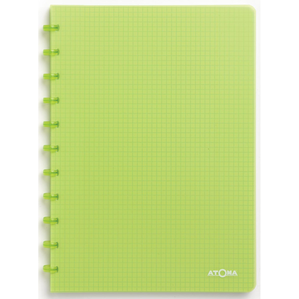 Atoma Trendy schrift, ft A4, 144 bladzijden, geruit 5 mm, transparant groen