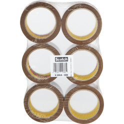 Scotch Silent Packaging Tape, 50 mm x 66 m, Brown, Pack of 6 Rolls
